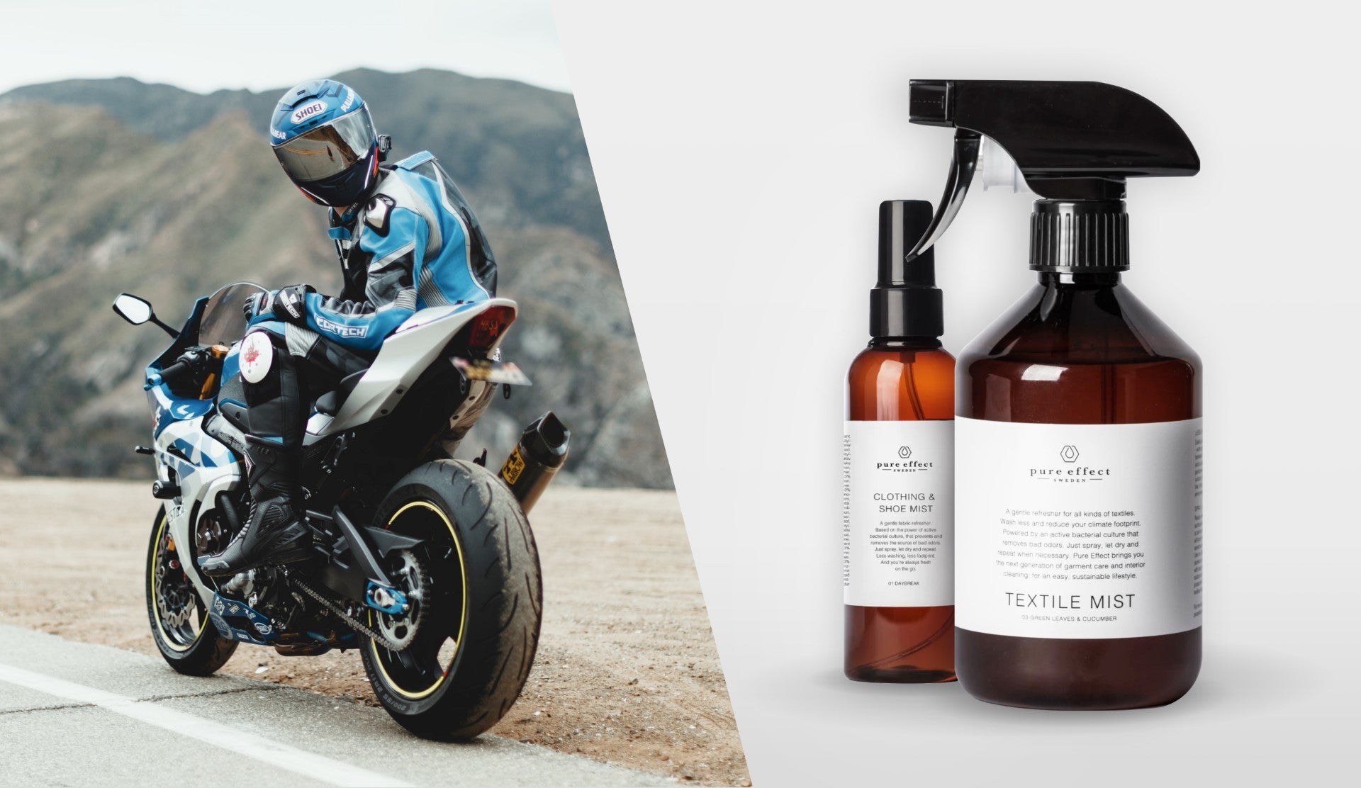 motorcykel och textile mist