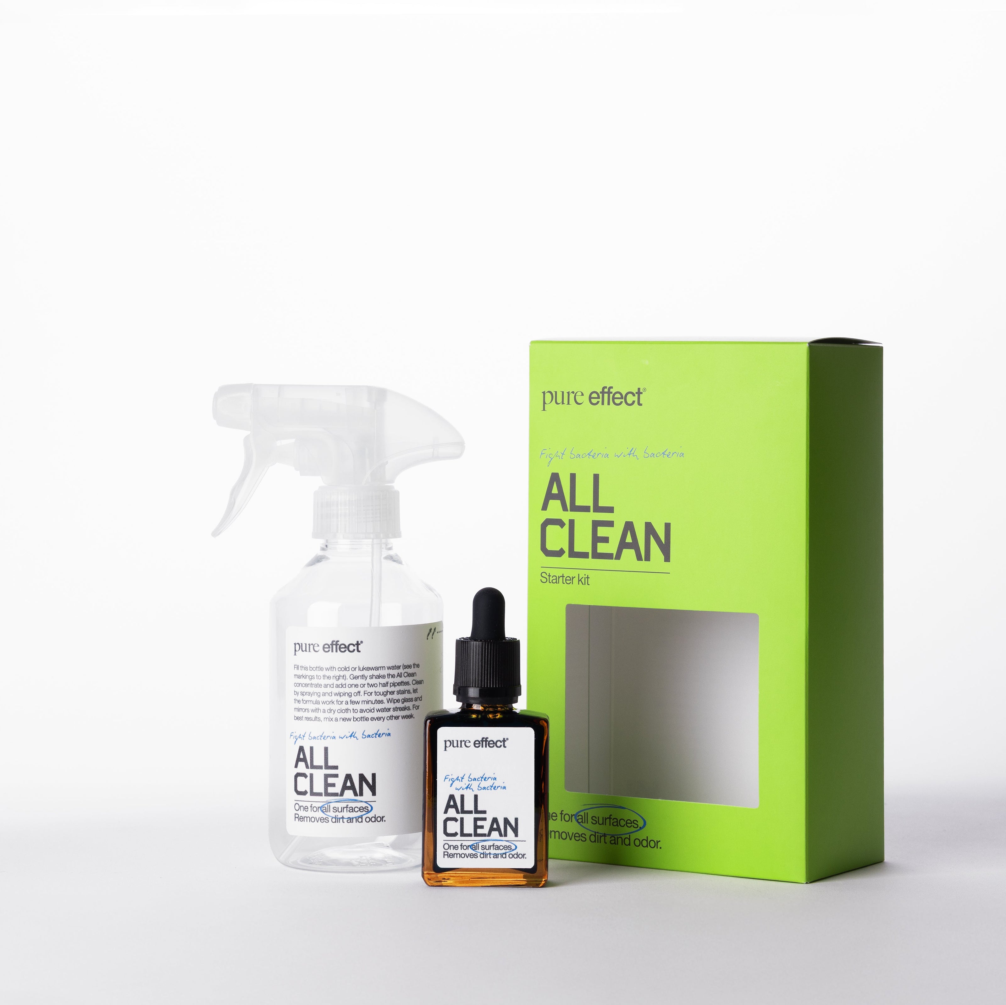 Pure Effect All Clean Starterkit med sprayflaska och koncentrat för rengöring av hela hemmet och borttagning av dålig lukt