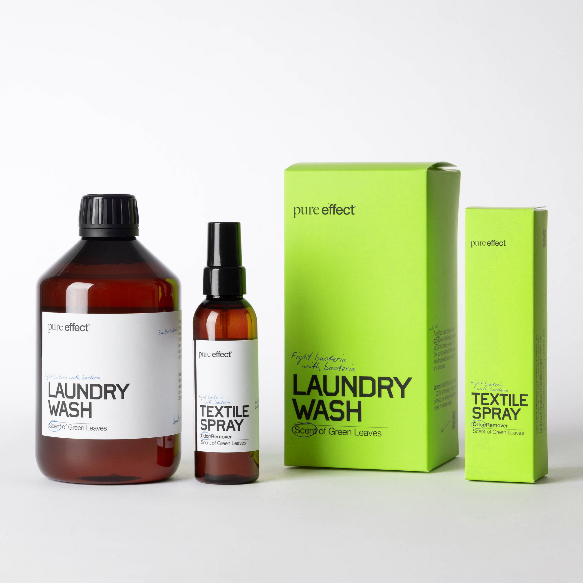Pure Effect Garment Care Set med Textile Spray och Laundry Wash för att ta bort dålig lukt och tvätta smartare