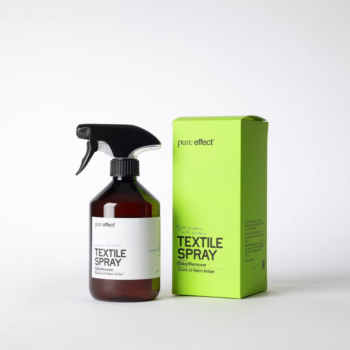 Pure Effect Textile Spray 500 ml Warm Amber som tar bort dålig lukt från kläder och textilier utan tvätt